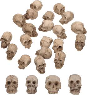 Aboofan Ls0bb4ba909hv126kyi215ih 20pc Resin Mini Skulls - Halloween Skull Skull-colored Gray/white