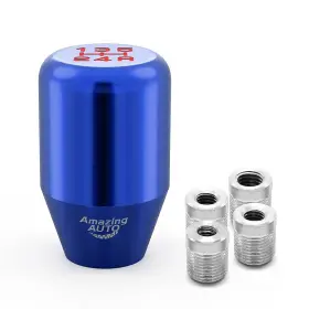 Amazing Auto 805983761470 Blue 5 Speed Weighted Manual Automatic Gear Shifter Shift Knobs Lever With 4