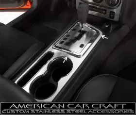 151017 American Car Craft Acc 2008-13 Challenger Brushed Rt And Srt-8 Shift Bezel Fits Over Stock Shifter Plate