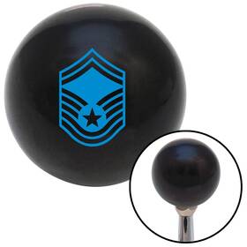 American Shifter Company 106486 Blue Senior Master Sergeant Black Shift Knob With M16x1.5 Insert Auto