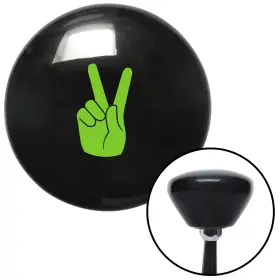 M16x1.5 American Shifter Company 144844 Green Hand Making Peace Sign Black Retro Shift Knob With Insert