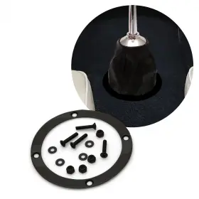 18443 American Shifter Company Round Black Electroplated Shift Boot Trim Beauty Ring Matching Mounting Hardware