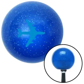 M16x1.5 American Shifter Company 21667 Blue Commercial Airplane Metal Flake Shift Knob With Insert