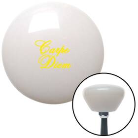 American Shifter Company 279926 Yellow Carpe Diem White Retro Shift Knob With M16x1.5 Insert Auto Manual