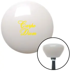 M16x1.5 American Shifter Company 279926 Yellow Carpe Diem White Retro Shift Knob With Insert Auto Manual
