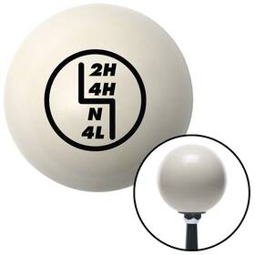 American Shifter Company 29398 Black Transfer Case #4 Ivory Shift Knob With M16x1.5 Insert Auto Manual
