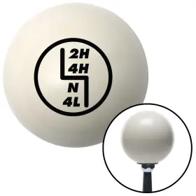 M16x1.5 American Shifter Company 29398 Black Transfer Case #4 Ivory Shift Knob With Insert Auto Manual