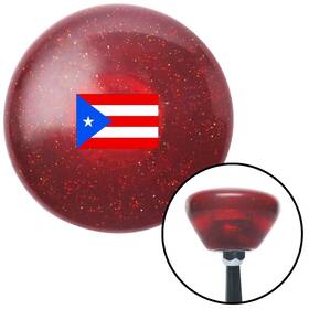 American Shifter Company 308530 Puerto Rico Red Retro Metal Flake Shift Knob With M16x1.5 Insert Auto