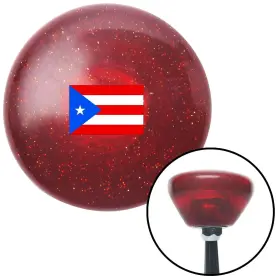 M16x1.5 American Shifter Company 308530 Puerto Rico Red Retro Metal Flake Shift Knob With Insert Auto