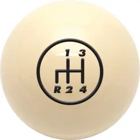 Mn2567 American Shifter Company Cue Ball 4 Speed Shift Knob With Pattern Reverse Lower Left