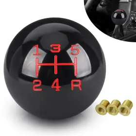 Ando Racing 744581709074 5-speed Gear Shift Knob - Polished Round Ball For Cars