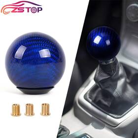 Annx Sfn031 Blue Universal Carbon Fiber Manual Gear Shift Round Ball Knob With Adapters
