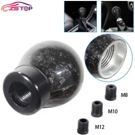 Sfn114 Annx Universal Forged Real Carbon Fiber Black Ball Manual Mt Gear Shift Knob Shifter