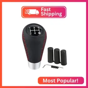 Ark009-bl009a Arenbel Shifter Knobs 5 Speed Car Gear Stick Leather Lever Handle Fit Mo