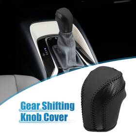 Automall Tech 726215278941 Car Gear Shifting Knob Cover Trim For Toyota Camry 2018-2023 Pu Leather Black
