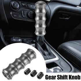 Automall Tech 731618791447 1 Set 12cm Gear Shift Knob Aluminum Alloy Bamboo Style For Car Titanium Tone