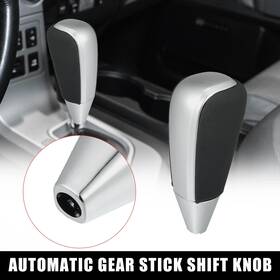 Automall Tech 743151772517 Car Auto Gear Stick Shift For Toyota Land Cruiser Black Faux Leather Silver Tone
