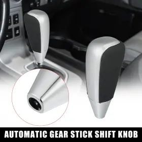 Automall Tech 743151772517 Car Auto Gear Stick Shift For Toyota Land Cruiser Black Faux Leather Silver Tone