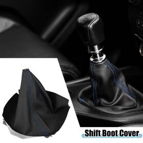 Automall Tech 745065271629 Universal Shift Boot Cover Car Knob Dust Blue Seams Black