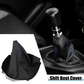 Automall Tech 745065271629 Universal Shift Boot Cover Car Knob Dust Blue Seams Black