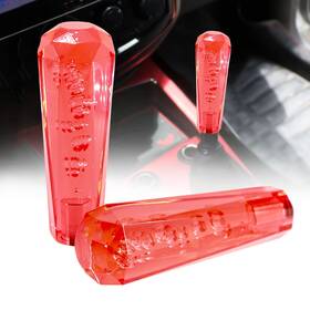 Automotive-drift Dm-sk-red-100 Universal 15cmtransparent Red Diamond Crystal Bubble Manual Gear Shift Knob