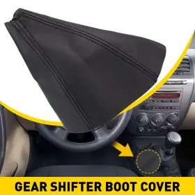 Auxito 2005-2011 H3 1x Black Leather Shift Boot Shifter Cover Set For Hummer Automatic