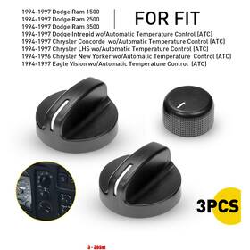 Auxito 76829 3-30pcs Temperature Control Assortment Knob Black Fit Dodge 1994-1997 2500 Ram