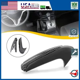 Ssg-civic-06-11-txw Auxito Black Parking Brake Grip Knob Lever Cover Handle Set For Honda Civic 2006-2011