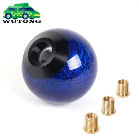 Sfn0031-blue Bartoo Universal Real Carbon Fiber Round Ball Manual Car Gear Shift Knob Shifter Blue Sfn0031-blue Bartoo Universal Real Carbon Fiber Round Ball Manual Car Gear Shift Knob Shifter Blue