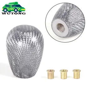 Sfn110055-sl Bartoo Universal Real Carbon Fiber Egg Shape Manual Car Gear Shift Knob Shifter Lever
