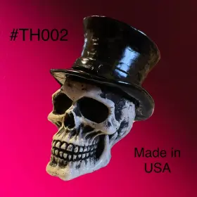 Th002-sk-5 Bawdypartz Th002-sk-5/16x24 Top Hat Skull Shift Knob Hot Rat Street Rod #th02 Made In Usa 5/16x24