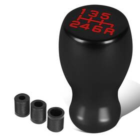 Bezt Shkn-005 Black Universal Aluminum 6-speed Shift Knob Teardrop With Thread Adapters
