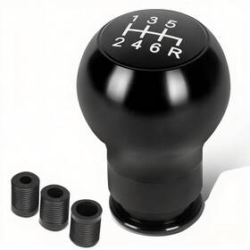 Bezt Shkn-009 Black Universal Aluminum 6-speed Shift Knob Teardrop Shape With Thread Adapters