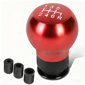 Bezt Shkn-011 Red Universal Aluminum 6-speed Shift Knob Teardrop Shape With Thread Adapters