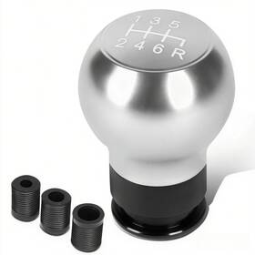 Bezt Shkn-012 Silver Universal Aluminum 6-speed Shift Knob Teardrop Shape With Thread Adapters