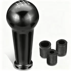 Shkn-017 Bezt Black Aluminum Ball Teardrop Style 6-speed Manual Shift Knob M8/m10/m12 Adapter