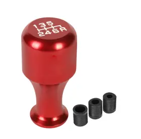 Shkn-023 Bezt Red Cylindrical Wine Cup Style 6-speed Aluminum Shift Knob With Thread Adapter