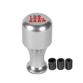 Bezt Shkn-024 Cylindrical Wine Cup Aluminum Manual 6-speed Shift Knob Thread Adapters Silver