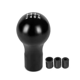 Shkn-025 Bezt Spherical Teardrop Aluminum Manual 6-speed Shift Knob With Thread Adapters Black