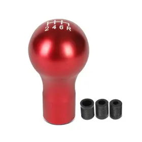 Shkn-027 Bezt Spherical Teardrop Aluminum Manual 6-speed Shift Knob With Thread Adapters Red