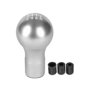 Shkn-028 Bezt Spherical Teardrop Aluminum Manual 6-speed Shift Knob With Thread Adapter Silver