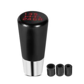 Bezt Shkn-033 Tapered Cylindrical Aluminum Manual 6-speed Shift Knob Thread Adapters Black