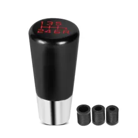 Shkn-033 Bezt Tapered Cylindrical Aluminum Manual 6-speed Shift Knob Thread Adapters Black
