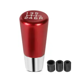 Shkn-035 Bezt Tapered Cylindrical Aluminum Manual 6-speed Shift Knob Thread Adapters Red
