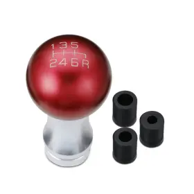 Shkn-039 Bezt 2-piece Ball Teardrop Aluminum 6-speed Manual Shift Knob Thread Adapters Red