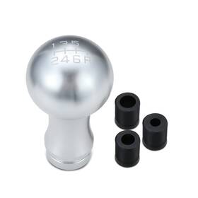 Bezt Shkn-040 2-piece Ball Teardrop Aluminum 6-speed Manual Shift Knob Thread Adapters Silver
