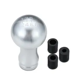 Shkn-040 Bezt 2-piece Ball Teardrop Aluminum 6-speed Manual Shift Knob Thread Adapters Silver