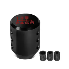 Shkn-041 Bezt Cylindrical Shape Aluminum Manual 6-speed Shift Knob Black Thread Adapters