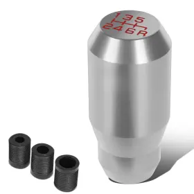 Shkn-048 Bezt Aluminum Universal Cylindrical Shape Shift Knob Silver With Thread Adapters