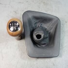 Bmw 25111222702 92-99 E36 3-series Walnut Wood Shift Knob And Black Leather Boot Oem